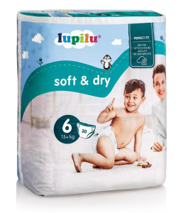 Подгузники Lupilu Soft&Dry №6 (15+кг), 30 шт.